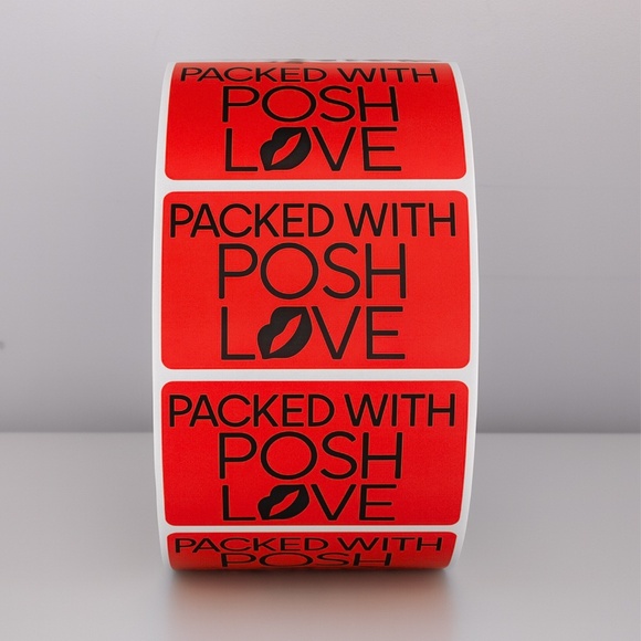 Packed With Posh Love Stickers | Purple Lips Labels for Poshmark Packaging - Picture 6 of 11